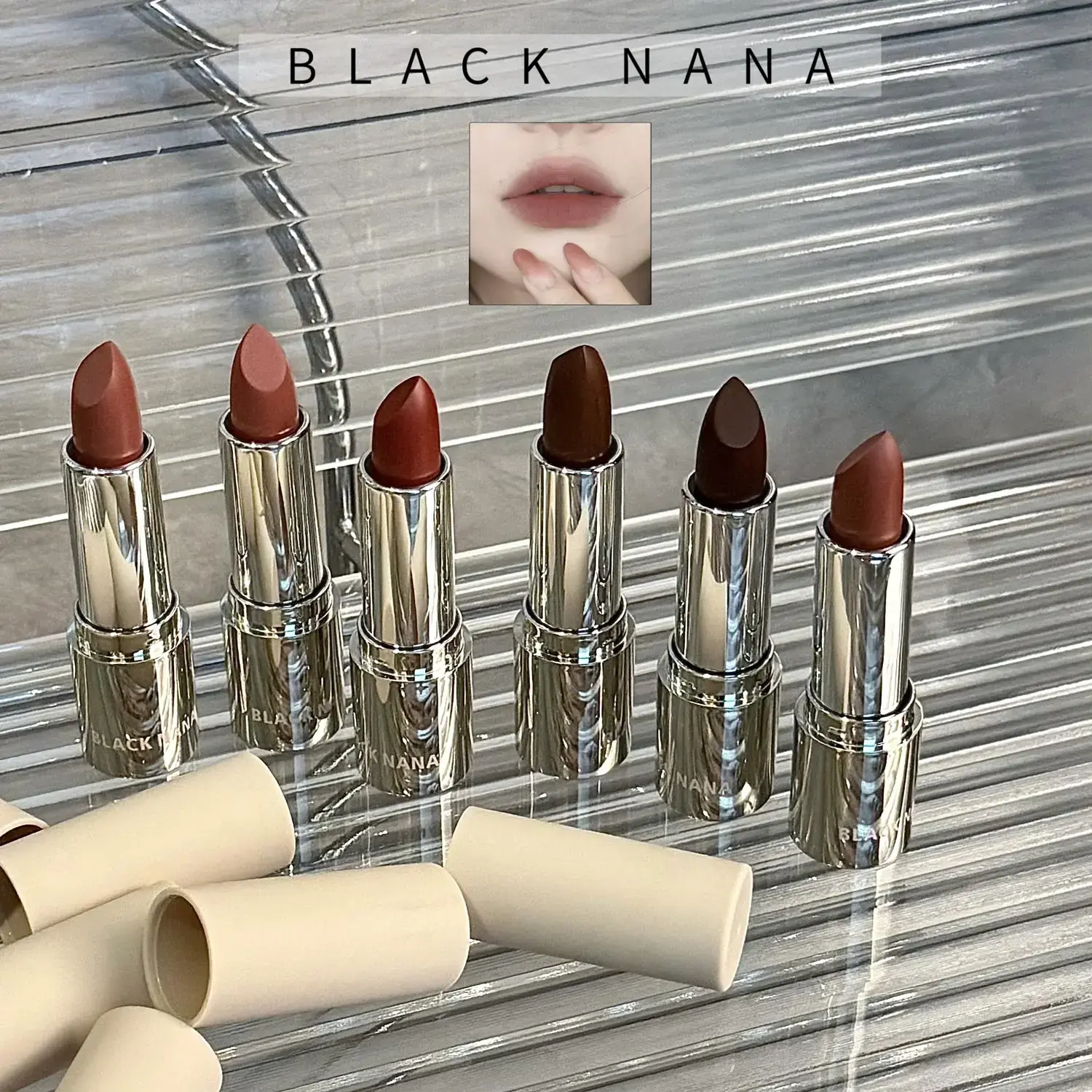 Dark Plum Matte Velvet Lipstick Smooth Application Long-Lasting Natural Highly Pigmented Lipstick Nude Brown Pink Lip Cosmetic