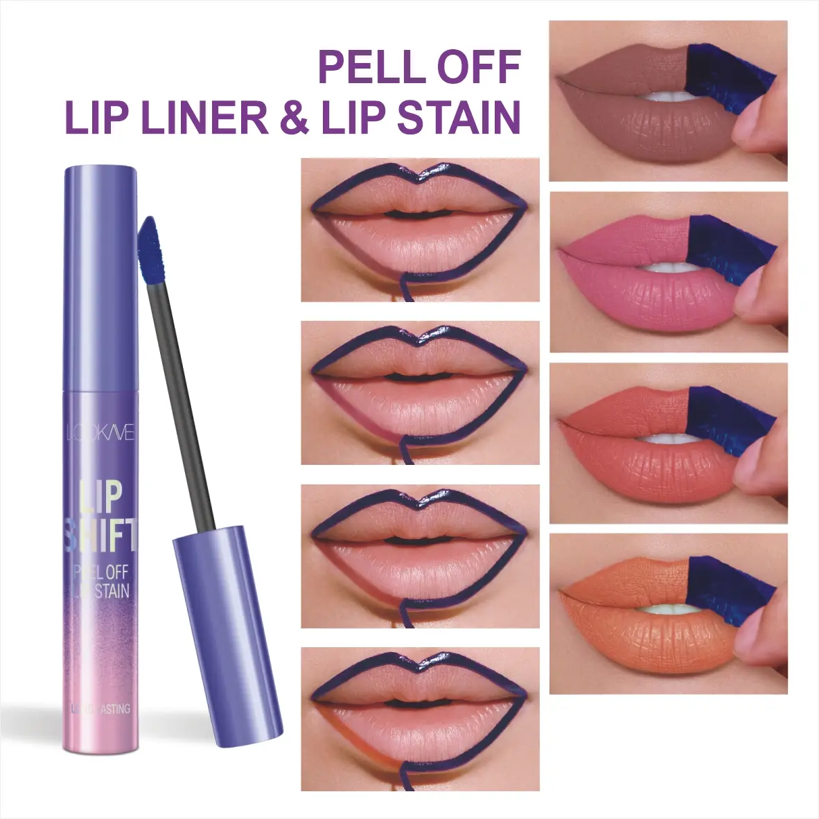 Peel Off Lip Stain Reveal Waterproof Lasting Metallic Matte Lip Inks Transfer Proof Non-stick Cup Red Contour Tear-off Lip Tint