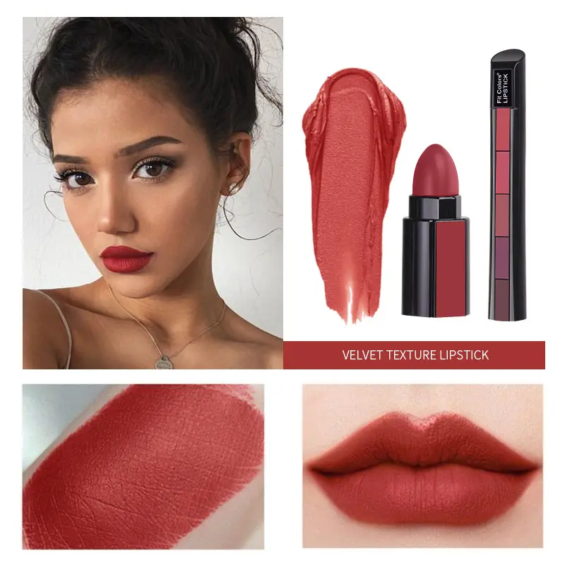 5 in 1 Lipstick Set Lightweight Matte Velvet Long Lasting Combination Lipstick Nourish Moisturizing Professional Lip Makeup Gift