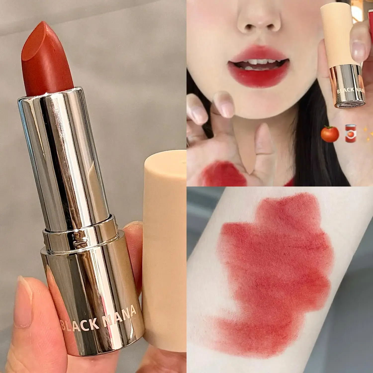 Dark Plum Matte Velvet Lipstick Smooth Application Long-Lasting Natural Highly Pigmented Lipstick Nude Brown Pink Lip Cosmetic