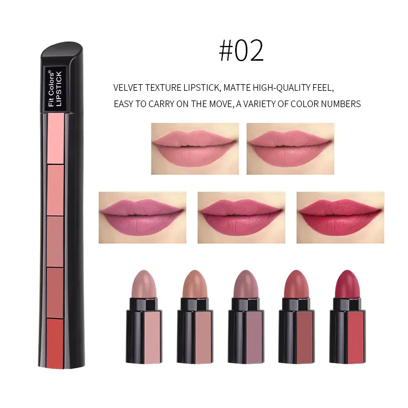 5 in 1 Lipstick Set Lightweight Matte Velvet Long Lasting Combination Lipstick Nourish Moisturizing Professional Lip Makeup Gift