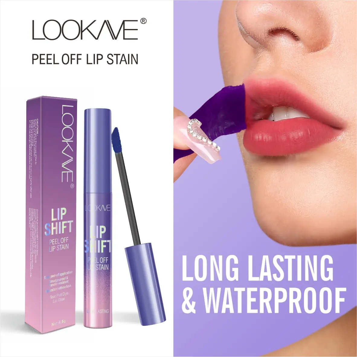 Peel Off Lip Stain Reveal Waterproof Lasting Metallic Matte Lip Inks Transfer Proof Non-stick Cup Red Contour Tear-off Lip Tint
