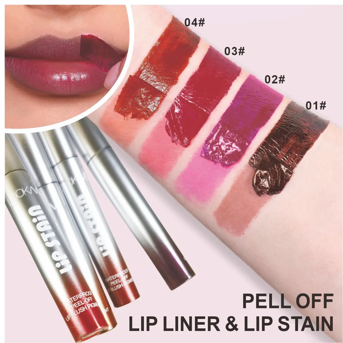 Peel Off Lip Stain Reveal Waterproof Lasting Metallic Matte Lip Inks Transfer Proof Non-stick Cup Red Contour Tear-off Lip Tint