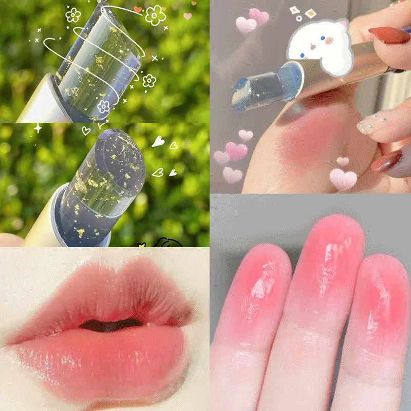 Lip Balm Color Changing Moisturizing Gold Foil Lip Gloss Natural Long Lasting Lipstick Lip Glaze Tint Lip Oil Makeup Lip Care