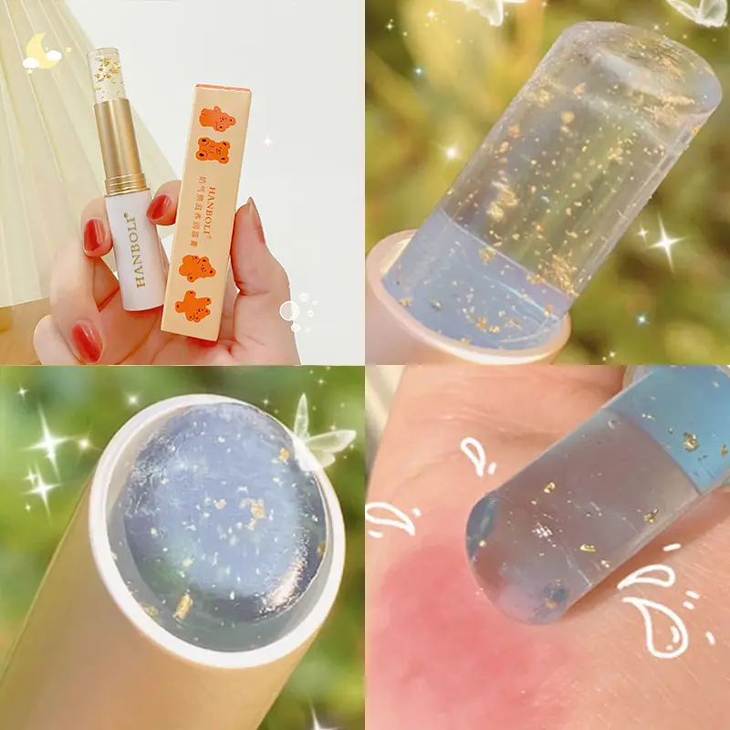 Lip Balm Color Changing Moisturizing Gold Foil Lip Gloss Natural Long Lasting Lipstick Lip Glaze Tint Lip Oil Makeup Lip Care