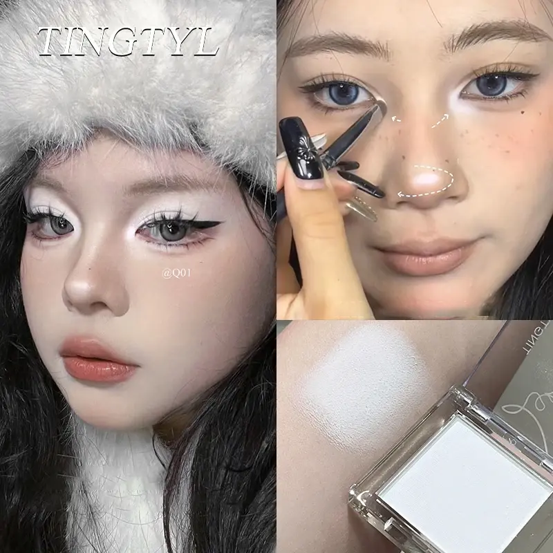 Dream Glittering Purple Eyeshadow Matte/Pearlescent Highlighter Makeup Monochrome Glossy Shiny Smoky Grey Eye Shadow Palette
