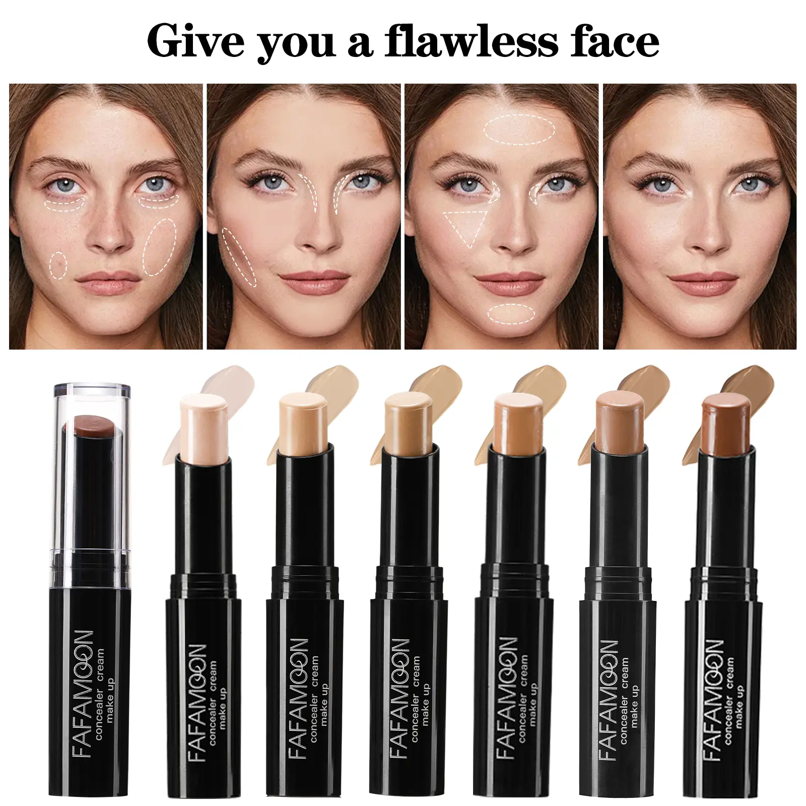 Concealer Stick Foundation Three dimensional Brightening Shadow Stick Creamy Modifies Contour Face Priming Repair Pen Cosmetic