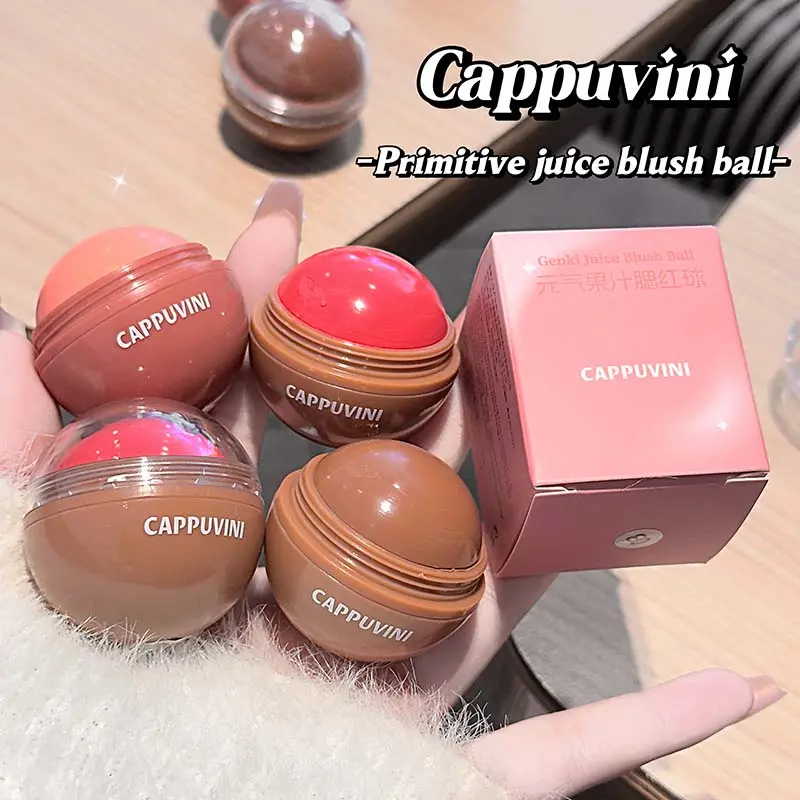 Moisturizing Juice Cheek Blush Ball Low Saturation Peach Pink Natural Ruddy Blusher Enhances Brighten Face Rouge Balm Makeup