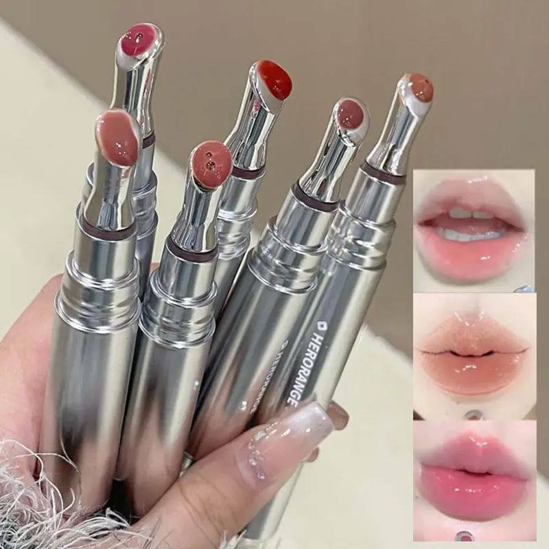 Metal Head Mirror Gloss Lip Tint Dyeing Water Light Jelly Raspberry Lip Gloss Moisturizer Fading Lip Lines Plumping Makeup