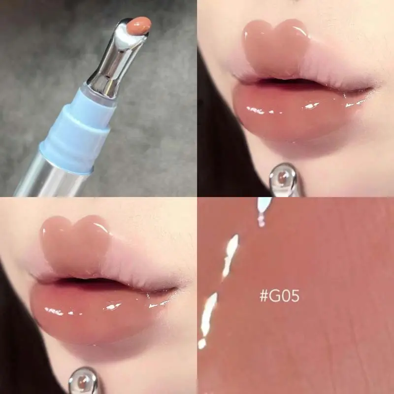 Metal Head Mirror Gloss Lip Tint Dyeing Water Light Jelly Raspberry Lip Gloss Moisturizer Fading Lip Lines Plumping Makeup