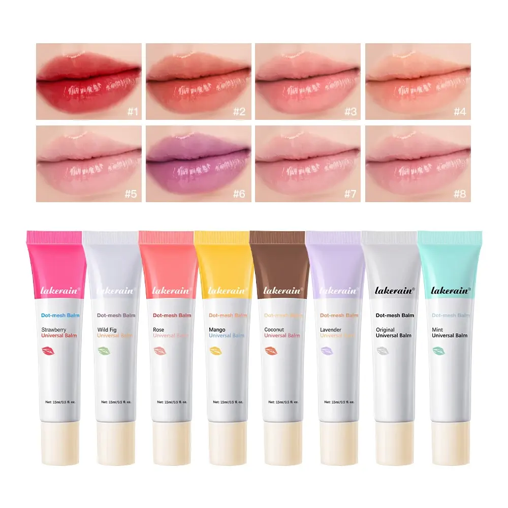 8 Scents Lip Balm Deep Moisturizing Coconut Strawberry Rose Plant Extract Gel Oil Lightening Lip Lines Nourishes Lip Care Makeup