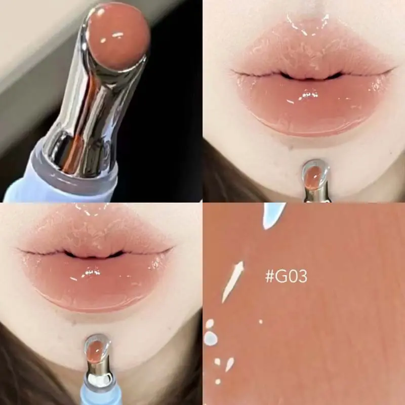 Metal Head Mirror Gloss Lip Tint Dyeing Water Light Jelly Raspberry Lip Gloss Moisturizer Fading Lip Lines Plumping Makeup