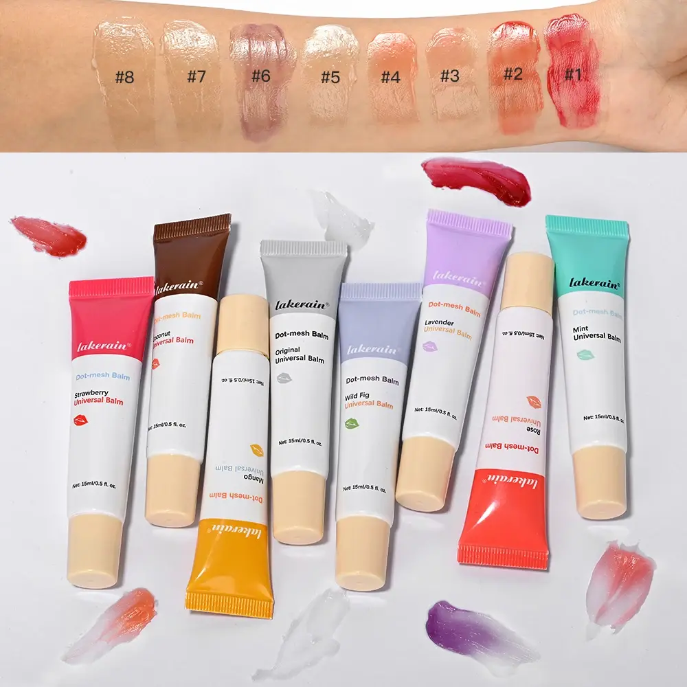 8 Scents Lip Balm Deep Moisturizing Coconut Strawberry Rose Plant Extract Gel Oil Lightening Lip Lines Nourishes Lip Care Makeup