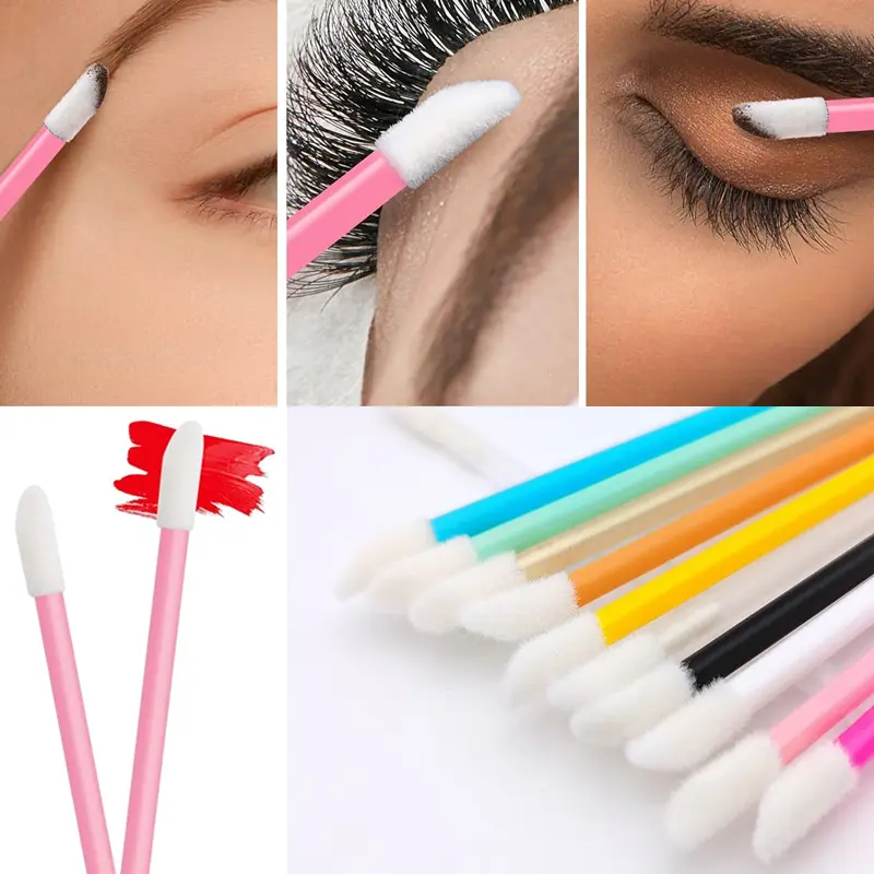 50pcs Disposable Lip Gloss Brush Eyelash Extension Cleaning Brushes Mascara Lipstick Applicators Eyes Lip Cosmetics Brushes