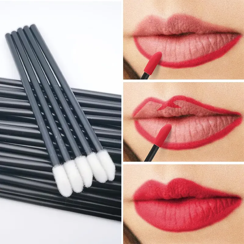 50pcs Disposable Lip Gloss Brush Eyelash Extension Cleaning Brushes Mascara Lipstick Applicators Eyes Lip Cosmetics Brushes