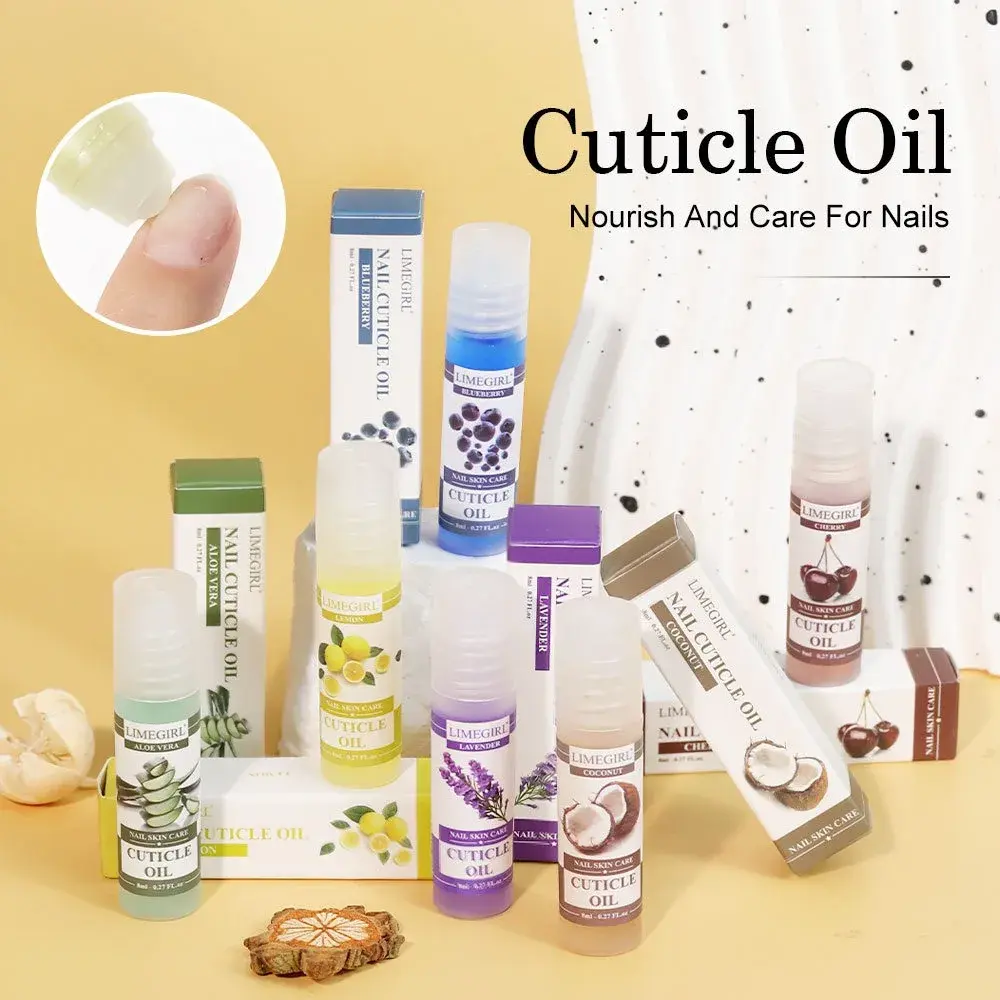 8ml Rolling Nail Cuticle Oil Cherry Flavor Nail Treatment Repair Oil Prevent Agnail Nail Polish Nutrition Skin Manicure Soften