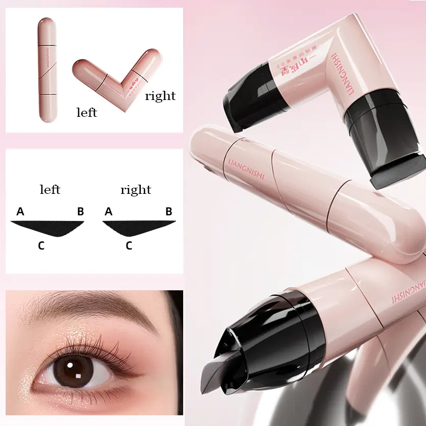 Left Right Stamp Eyeliner Pen Waterproof Triangle Tip Liquid Black Brown Eye Liner Extension Stamp Quick-drying Makeup Cosmetics