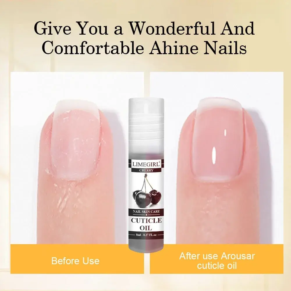 8ml Rolling Nail Cuticle Oil Cherry Flavor Nail Treatment Repair Oil Prevent Agnail Nail Polish Nutrition Skin Manicure Soften