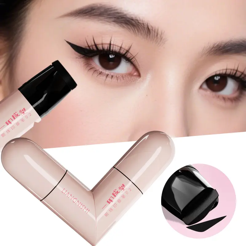 Left Right Stamp Eyeliner Pen Waterproof Triangle Tip Liquid Black Brown Eye Liner Extension Stamp Quick-drying Makeup Cosmetics