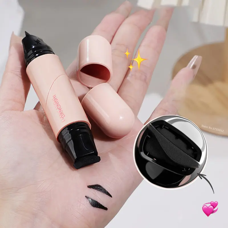 Left Right Stamp Eyeliner Pen Waterproof Triangle Tip Liquid Black Brown Eye Liner Extension Stamp Quick-drying Makeup Cosmetics