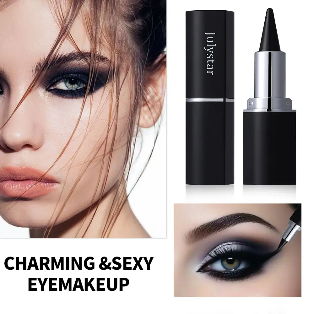 Metallic Silver Smoky Eyeliner Cream Stick Matte Brown Black Silky Smooth Pointed Solid Eye Liner Gel Pencil Waterproof Make Up