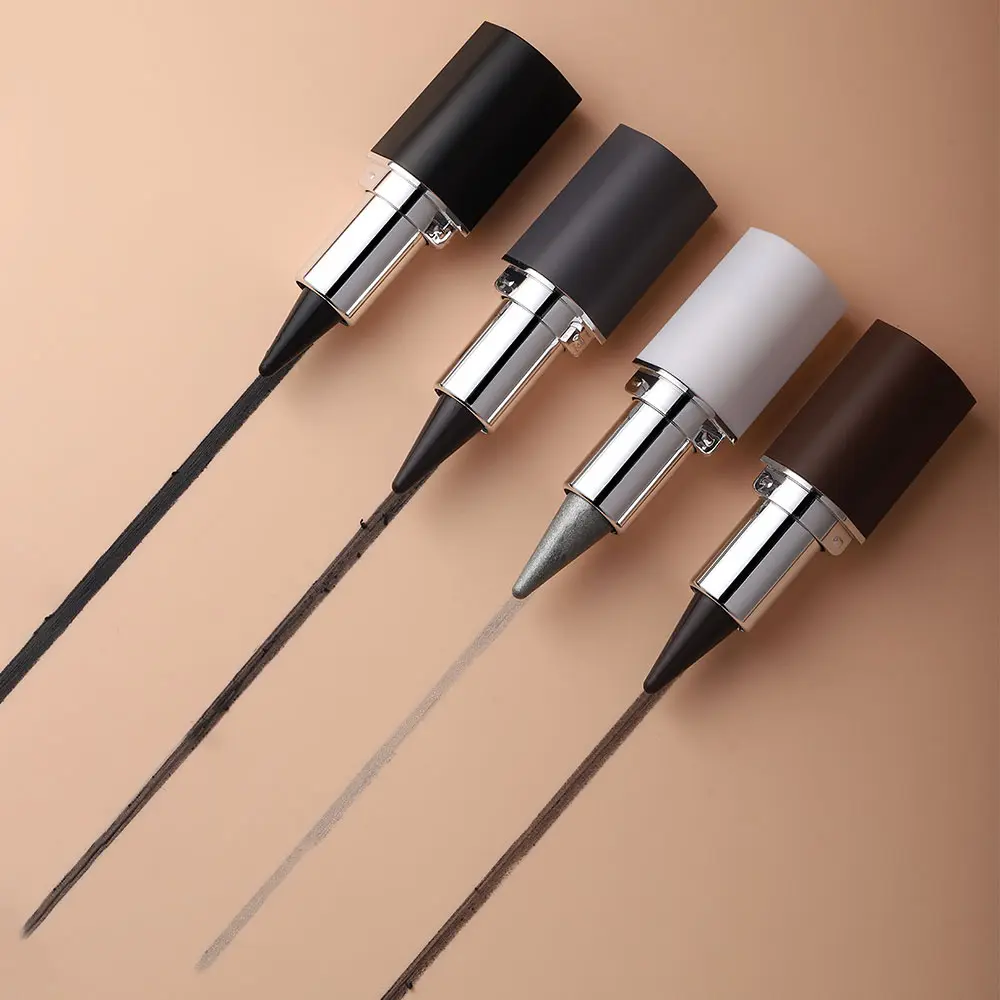 Metallic Silver Smoky Eyeliner Cream Stick Matte Brown Black Silky Smooth Pointed Solid Eye Liner Gel Pencil Waterproof Make Up