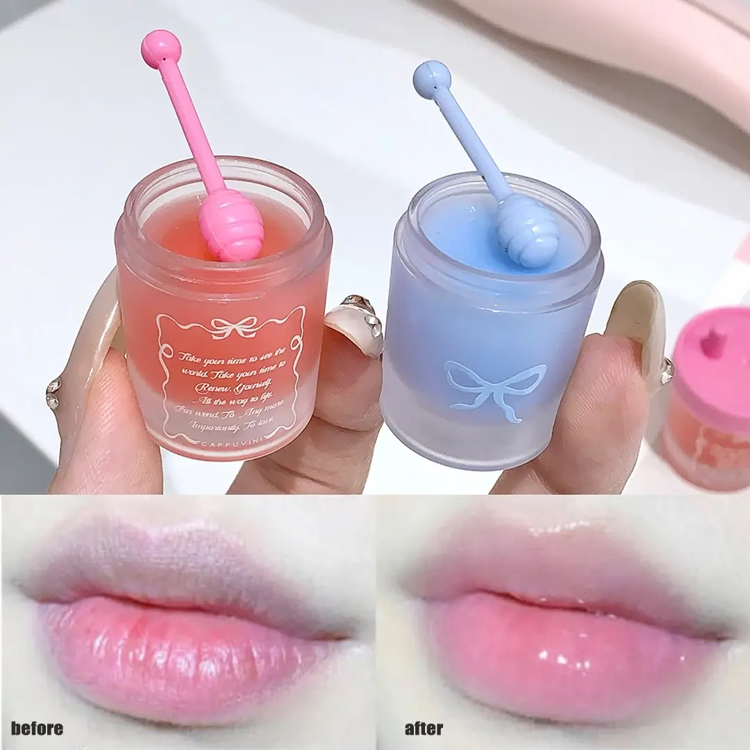 Juice Mug Moisturizing Lip Mask Hydrating Lightening Lip Lines Fruity Makeup Solid Tinted Lip Balm Jelly Gloss Jar Makeup