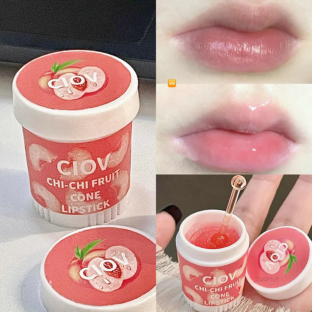 Jelly Peach Lip Balm Lips Care Lip Sleep Mask Hydrated Pink Lip Repair Nourish Protect Colorless Cute Sweet Lipstick Makeup Base