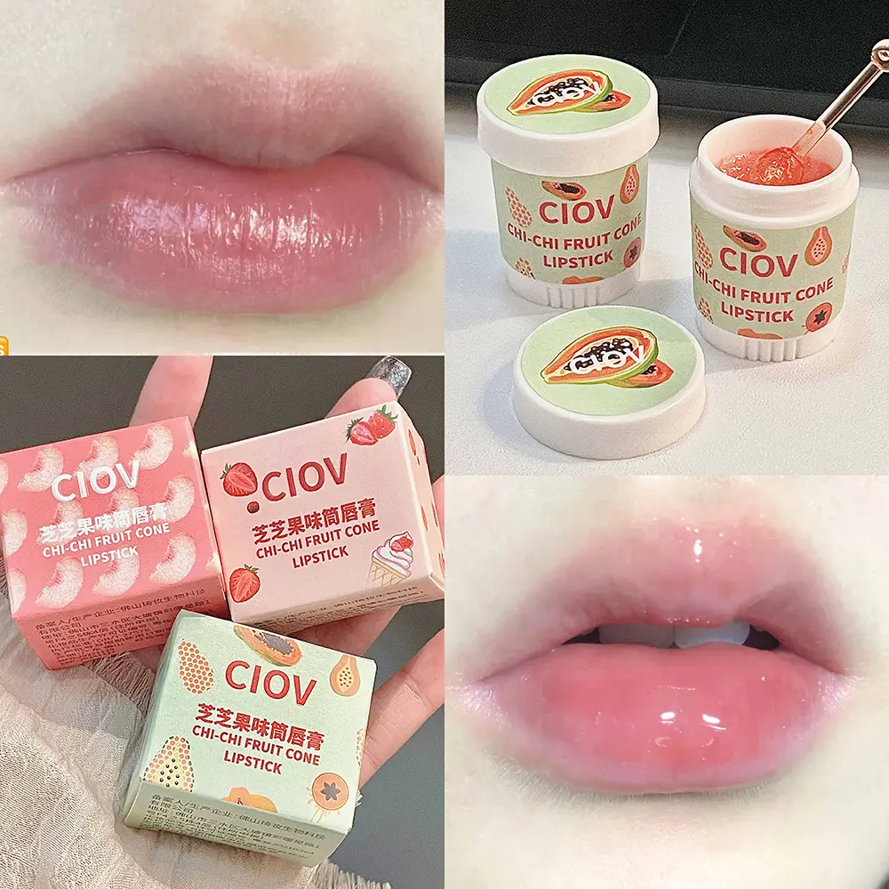 Jelly Peach Lip Balm Lips Care Lip Sleep Mask Hydrated Pink Lip Repair Nourish Protect Colorless Cute Sweet Lipstick Makeup Base