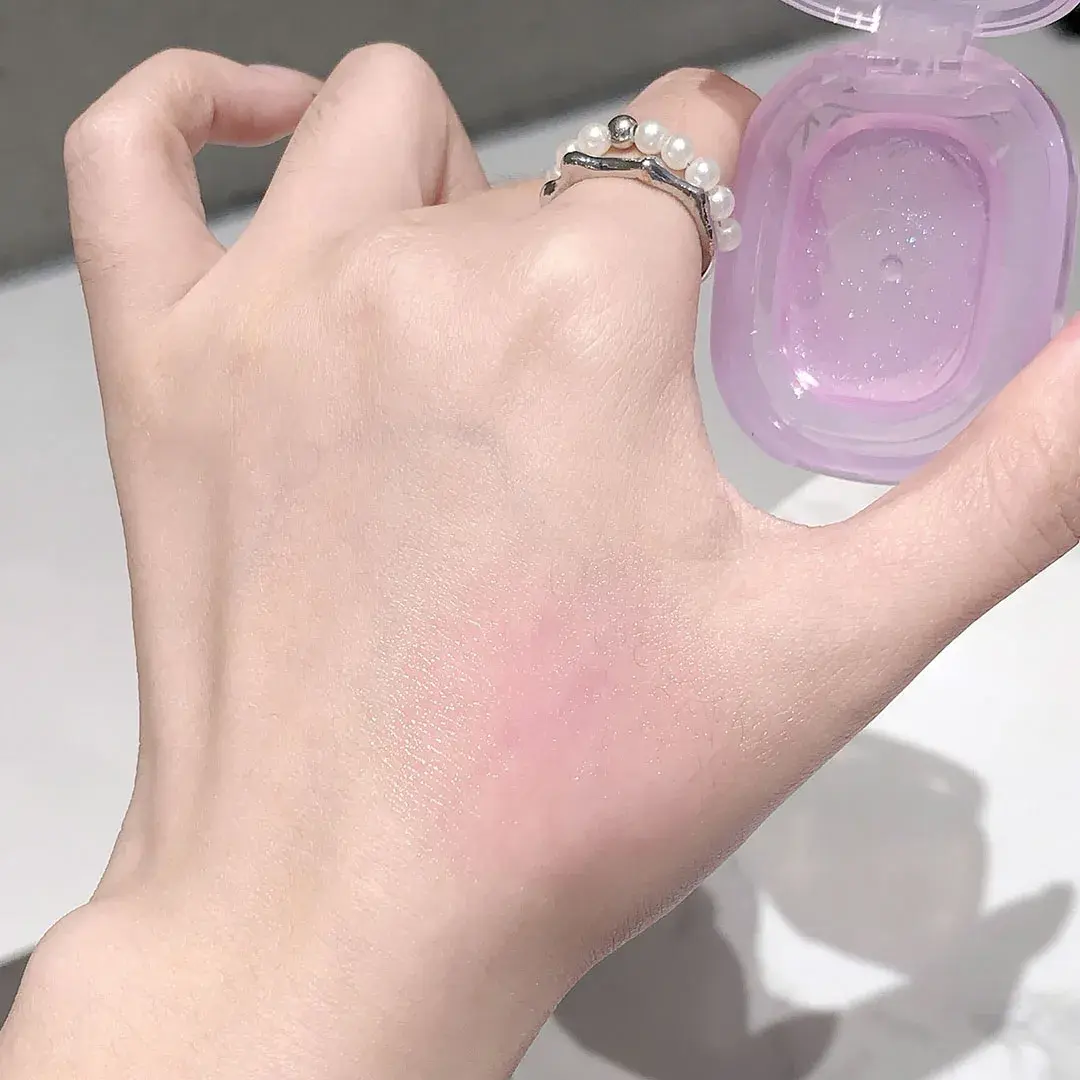 Jelly Fine Flash Blush Moisturizing Lip Cheek Dye Lip Gloss Long-lasting Brightening Natural Temperature Change Shimmer Blusher