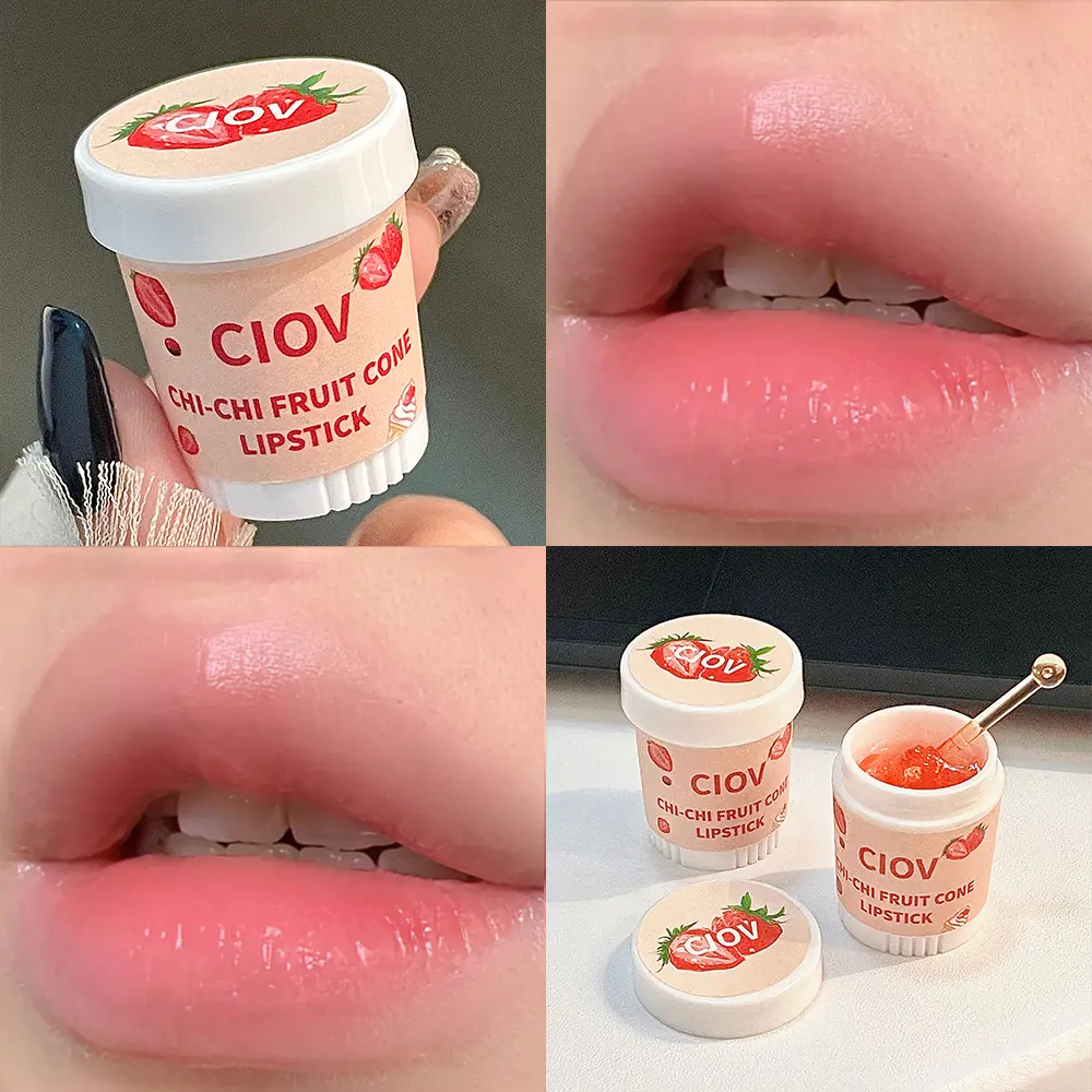 Jelly Peach Lip Balm Lips Care Lip Sleep Mask Hydrated Pink Lip Repair Nourish Protect Colorless Cute Sweet Lipstick Makeup Base
