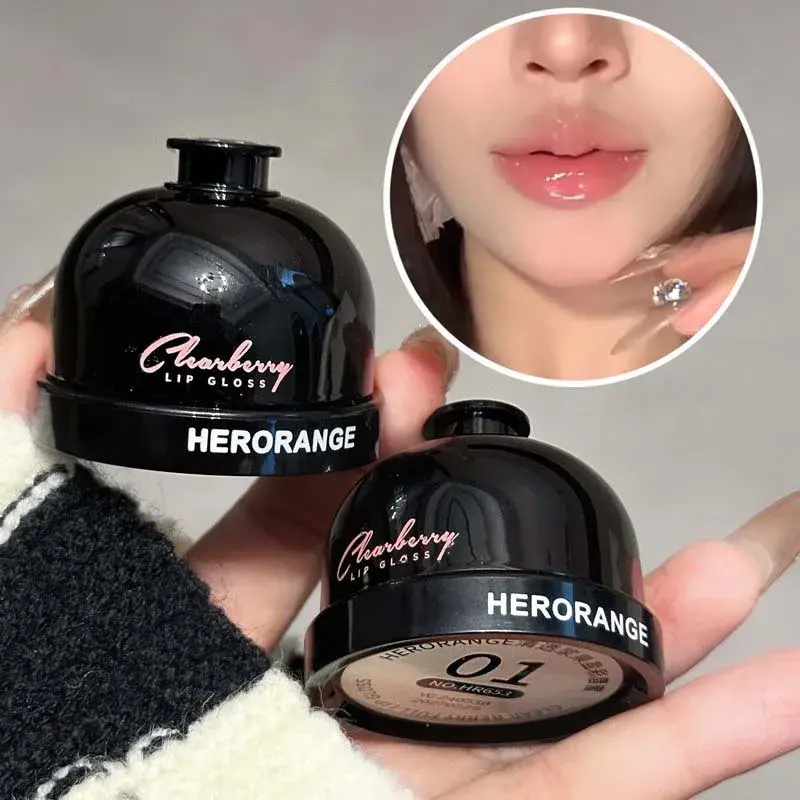 With Silicone Lip Brush Jelly Solid Lip Gloss Non-stick Mirror Lip Tint Lasting Makeup Moisturizing Canned Crystal Lipstick Mud