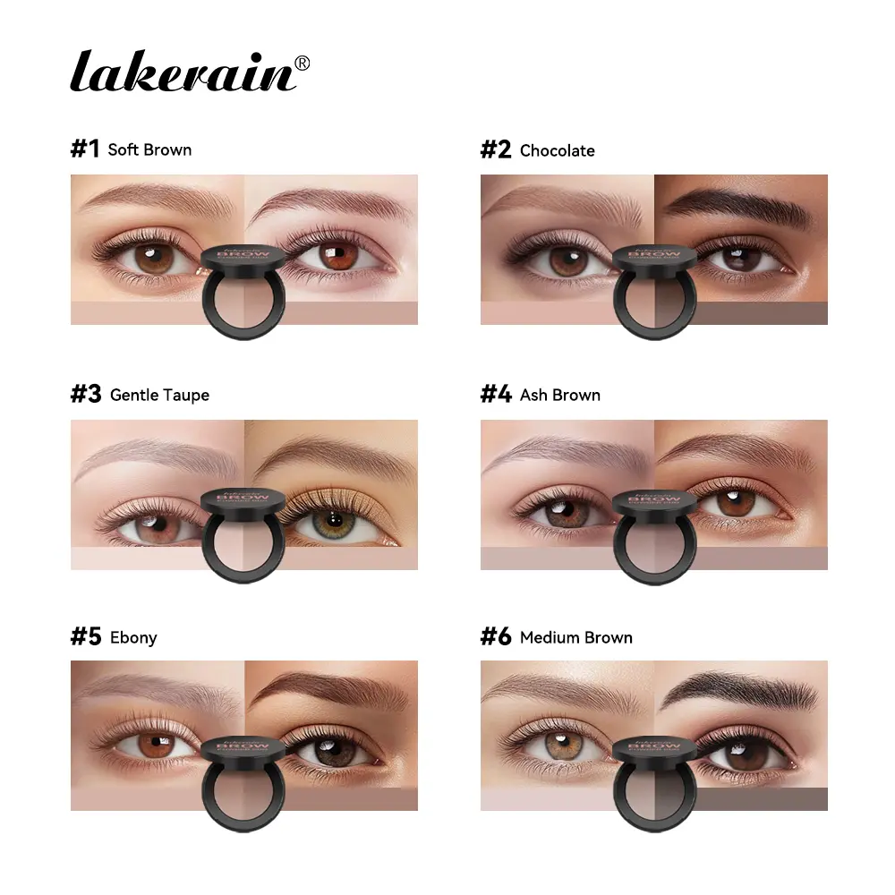 2-Color Eyebrow Powder Palette With Mirror Waterproof Natural Color Rendering Matte Brown Eyebrow Powder Long Lasting Makeup