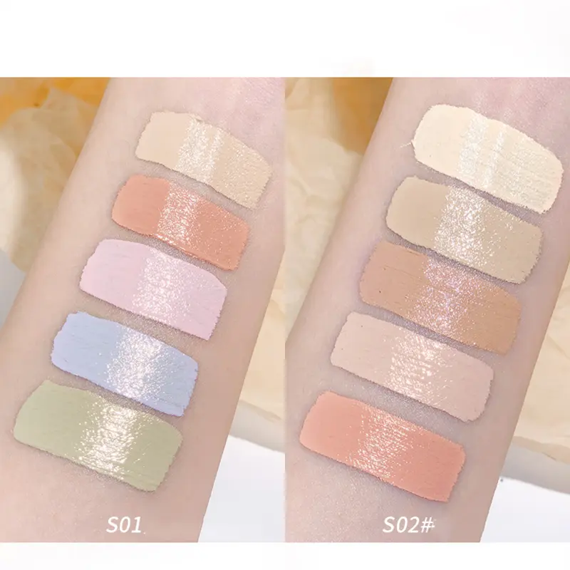 Five-color Concealer Palette Moisturize Natural Facial Cream Cover Dark Circles Acne Professional Makeup Cosmetic Even Skin Tone