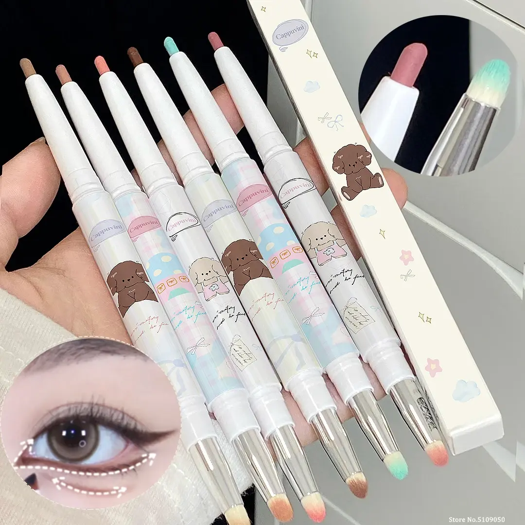 Pearlescent Grape Eyeliner Gel With Brush Blend Silky Smooth Tea Brown Pink Lying Silkworm Shadow Eye Liner Pencil Waterproof