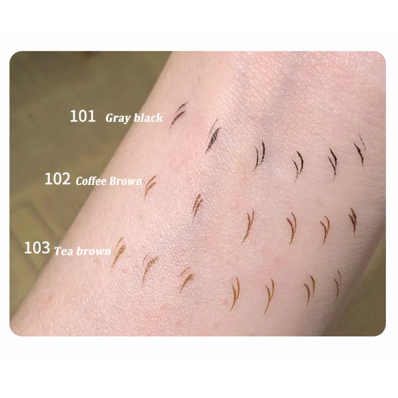 Double Forked Tip Lower eyelash Pen Makeup Liquid Eyeliner Pen Waterproof Natural Tea Brown Liquid Eye Brow Lower Lash Pencil