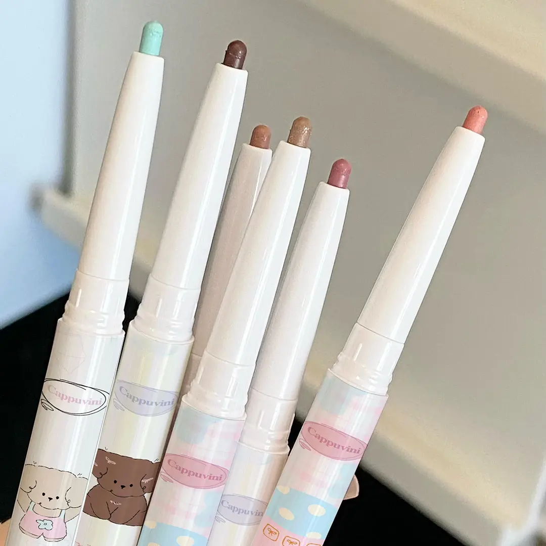 Pearlescent Grape Eyeliner Gel With Brush Blend Silky Smooth Tea Brown Pink Lying Silkworm Shadow Eye Liner Pencil Waterproof