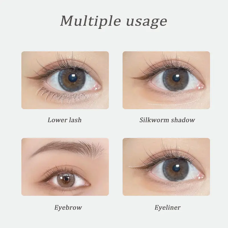 Double Forked Tip Lower eyelash Pen Makeup Liquid Eyeliner Pen Waterproof Natural Tea Brown Liquid Eye Brow Lower Lash Pencil