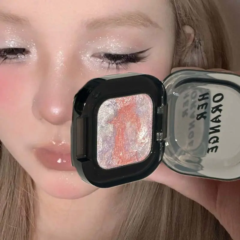 Soft Marble Eye Shadow Cream Mashed potato Texture Pink Purple Champagne Metallic Shimmer Eyeshadow Highlighter Brightens Makeup