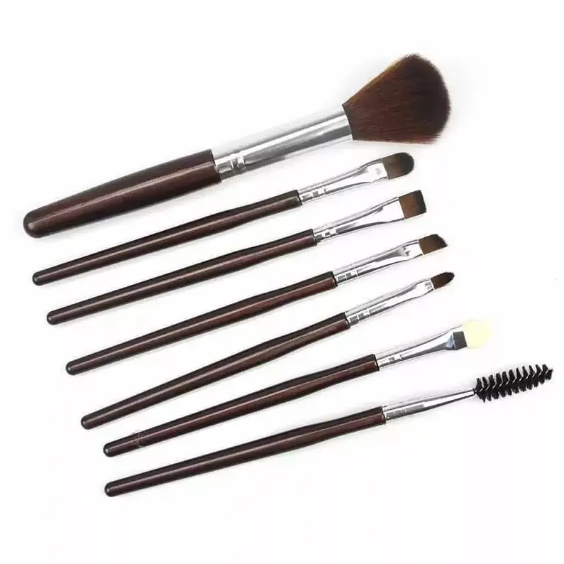7pcs Eye shadow Makeup Brushes Set Natural Synthetic Soft Hair Cosmetics Eyebrows Powder Sponge Blending Smudge Shader Brush Kit