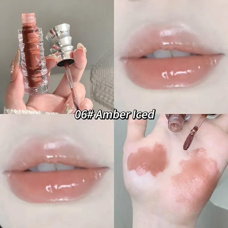 Mirror Mulberry Lip Gloss Sexy Plump Purple Water Lip Glaze Shimmering Glass Moisturizing No Sticky Jelly Liquid Lipstick Oil