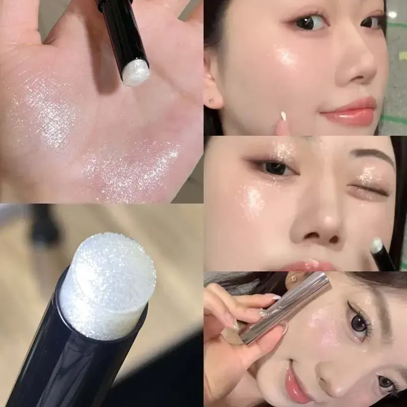 Shimmer Highlighter Stick Natural Diamond Glitter White Highlight Eyeshadow Pencil Contour Shading Brightening Face Body Makeup