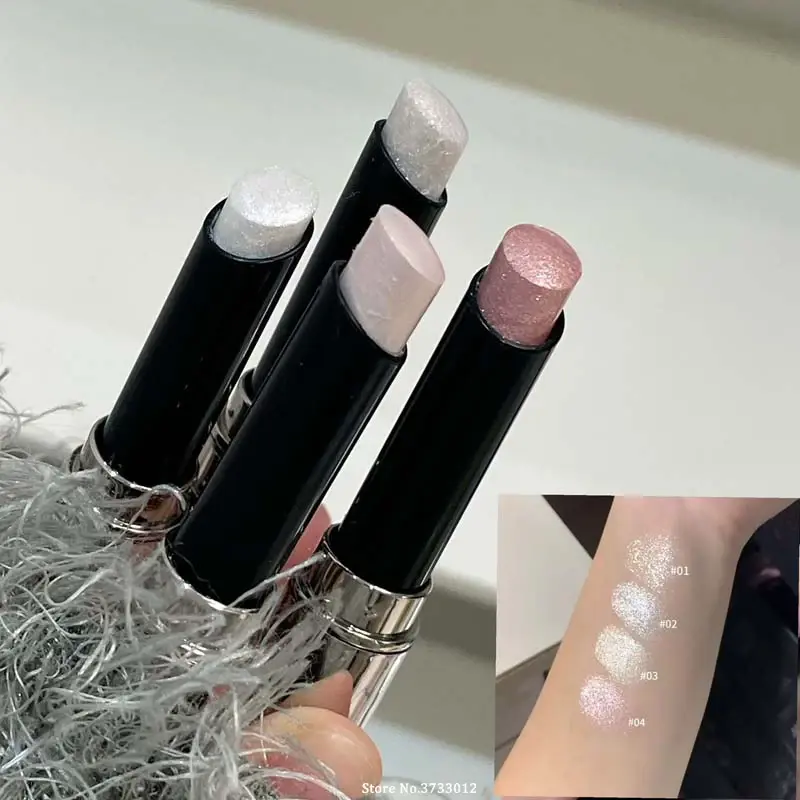 Shimmer Highlighter Stick Natural Diamond Glitter White Highlight Eyeshadow Pencil Contour Shading Brightening Face Body Makeup