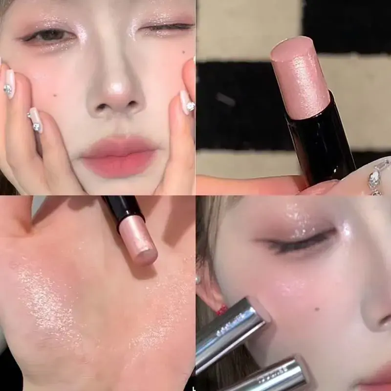Shimmer Highlighter Stick Natural Diamond Glitter White Highlight Eyeshadow Pencil Contour Shading Brightening Face Body Makeup