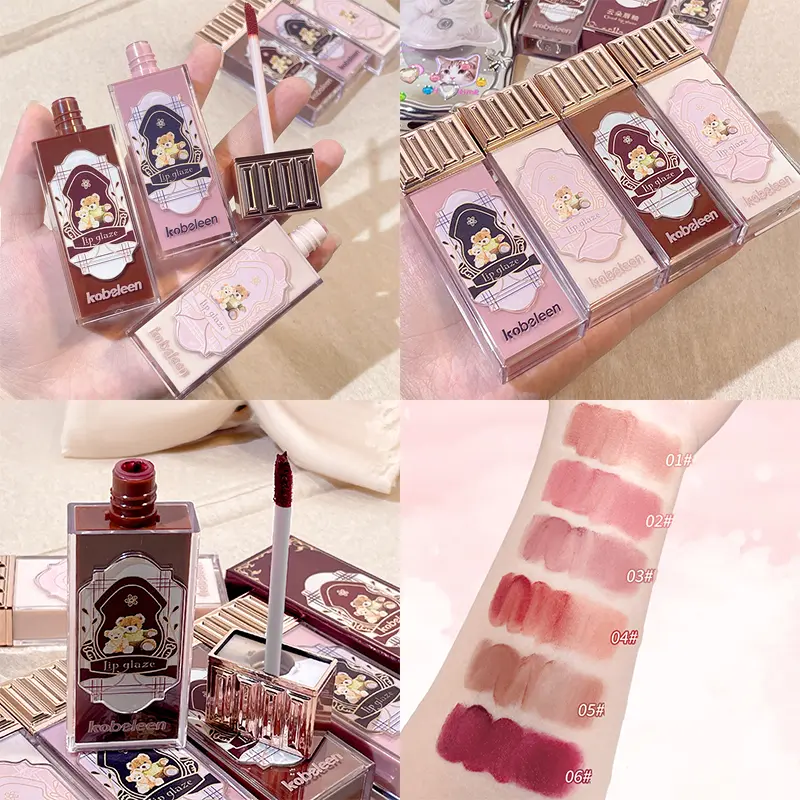 Chocolate Cloud Lip Glaze Velvet Matte Lip Gloss Brown Red Liquid Lipstick Makeup Smooth Long-Lasting Lip Tint Cosmetics