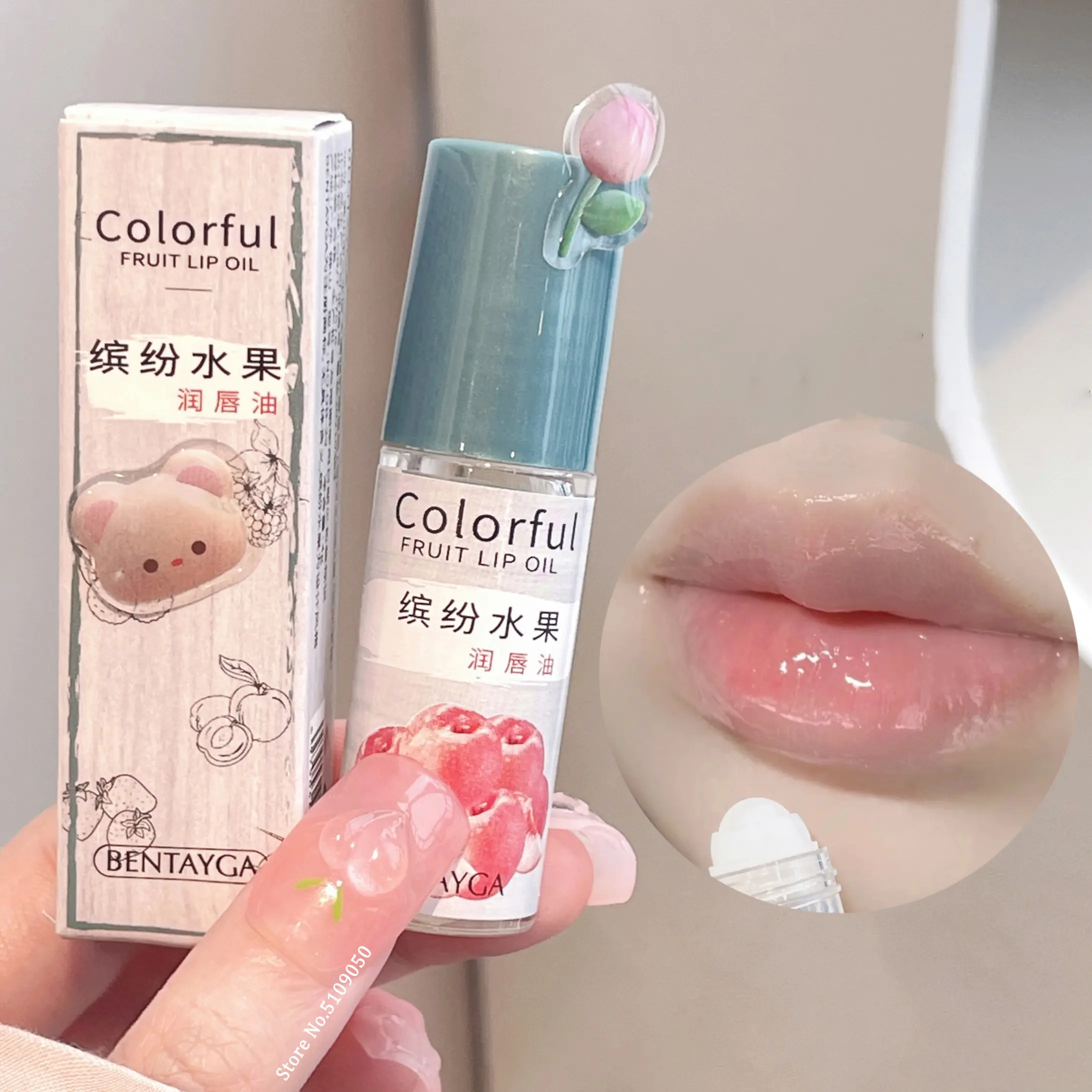 Colorless Roll-on Jelly Lip Balm Oil Moisturizing Transparent Fruit Lip Oil Non-sticky LipGloss Light Lip Line Lip Care Cosmetic