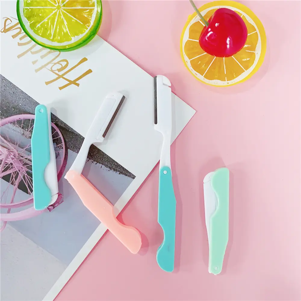 3Pcs/Bag Face Eyebrow Trimmer Blades Shaver Knife Foldable Shaper Shaping Razor Hair Remover For Women Whole Body Beauty Tools