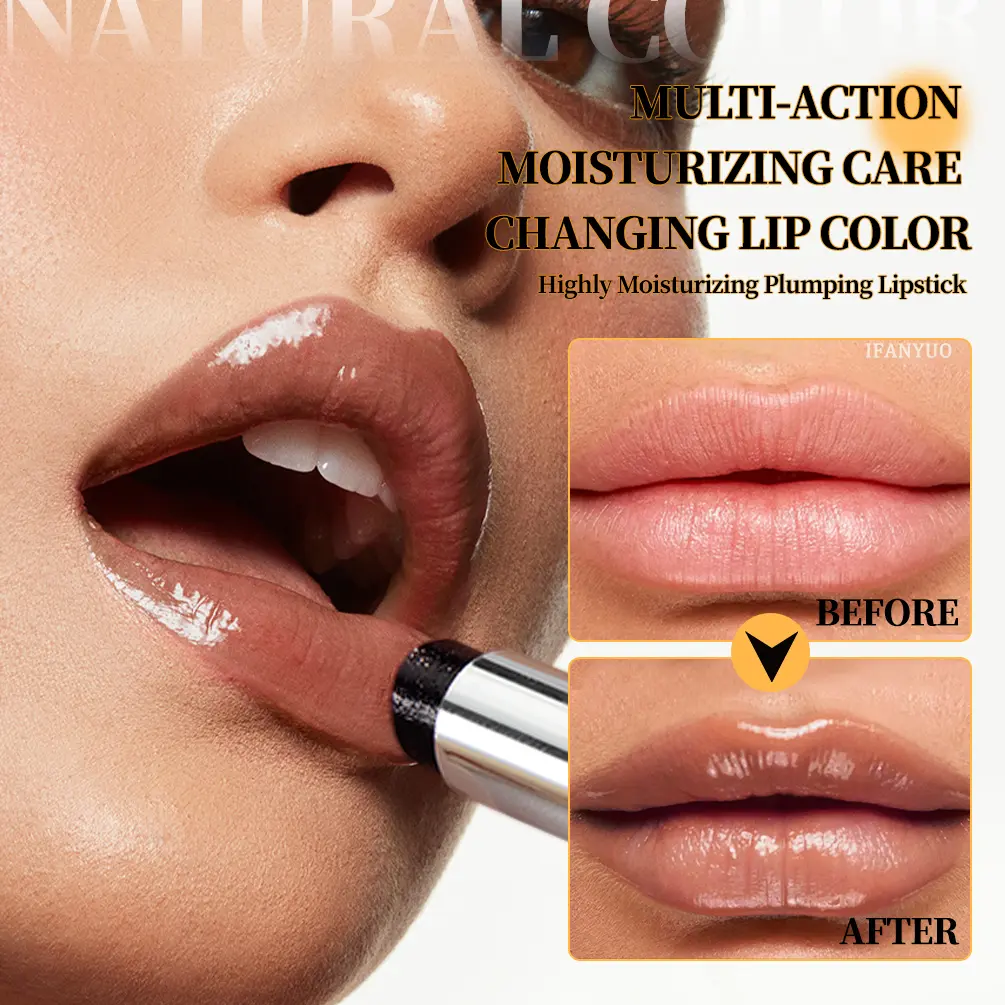 Vitamin E Dark Honey Lipstick Lips Plumper Balm Smoothing Lines Deep Moisturizing Volumising Glossy Jelly Lip Care Serum Primer