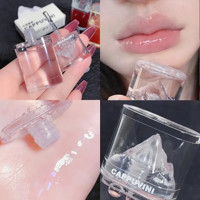 Ice Mountain Lip Gloss Crystal Jelly Lip Glaze Transparent Glass Lip Oil Moisturizing Waterproof Liquid Lipstick Lips Cosmetics