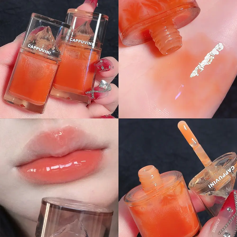 Ice Mountain Lip Gloss Crystal Jelly Lip Glaze Transparent Glass Lip Oil Moisturizing Waterproof Liquid Lipstick Lips Cosmetics